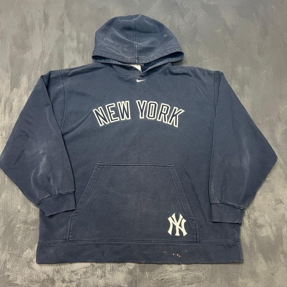Vintage New York Yankees Nike Hoodie Mens XXL Blue 1990s‎ MLB